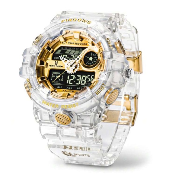 Fashion Jewelry Mens Translucent Water Resistant Watch 3 Alarms. Cool & … - Picture 1 of 6